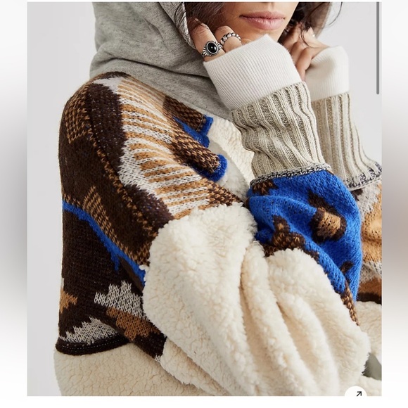 Free People In The Clouds Cardi Fleece Zip Up Hoodie Jacket Size XL - Picture 3 of 16